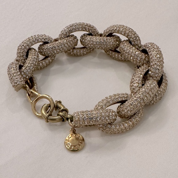 J Crew gold tone pave chunky chain link bracelet - Picture 3 of 9